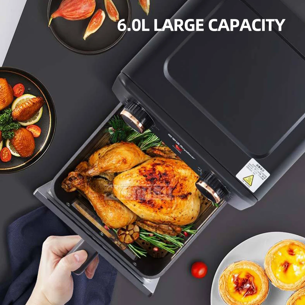 6L Large Capacity Air Fryer Household Multifunctional French Fry Machine with Visual Function