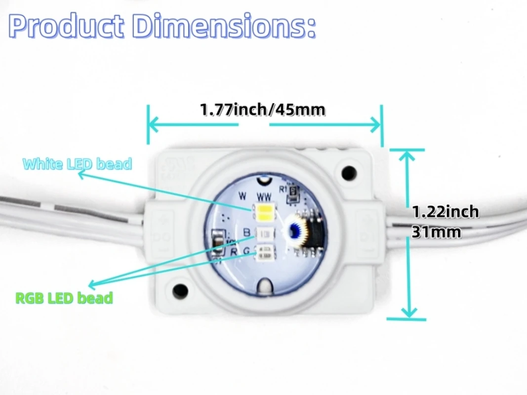 Eclairage LED RGBW Intelligent 108FT pour l'Extérieur, Technologie en Continu, Étanche, 72 Télécommandes, Décoration de Noël et de Vacances