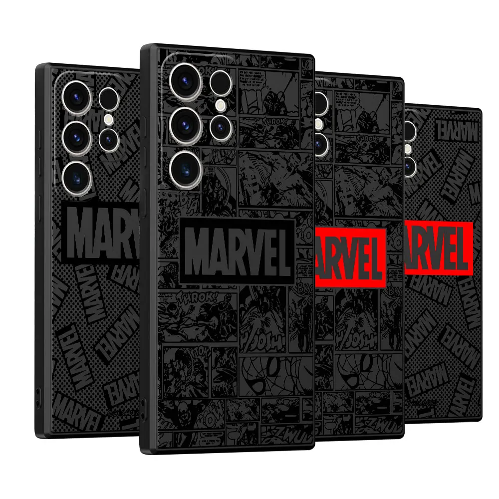 Marvel Logo Avengers Silicone Case for Samsung Galaxy S23 Ultra S20 S24 Ultra S22 Plus S21 5G S21 FE S20 FE S24 Cover