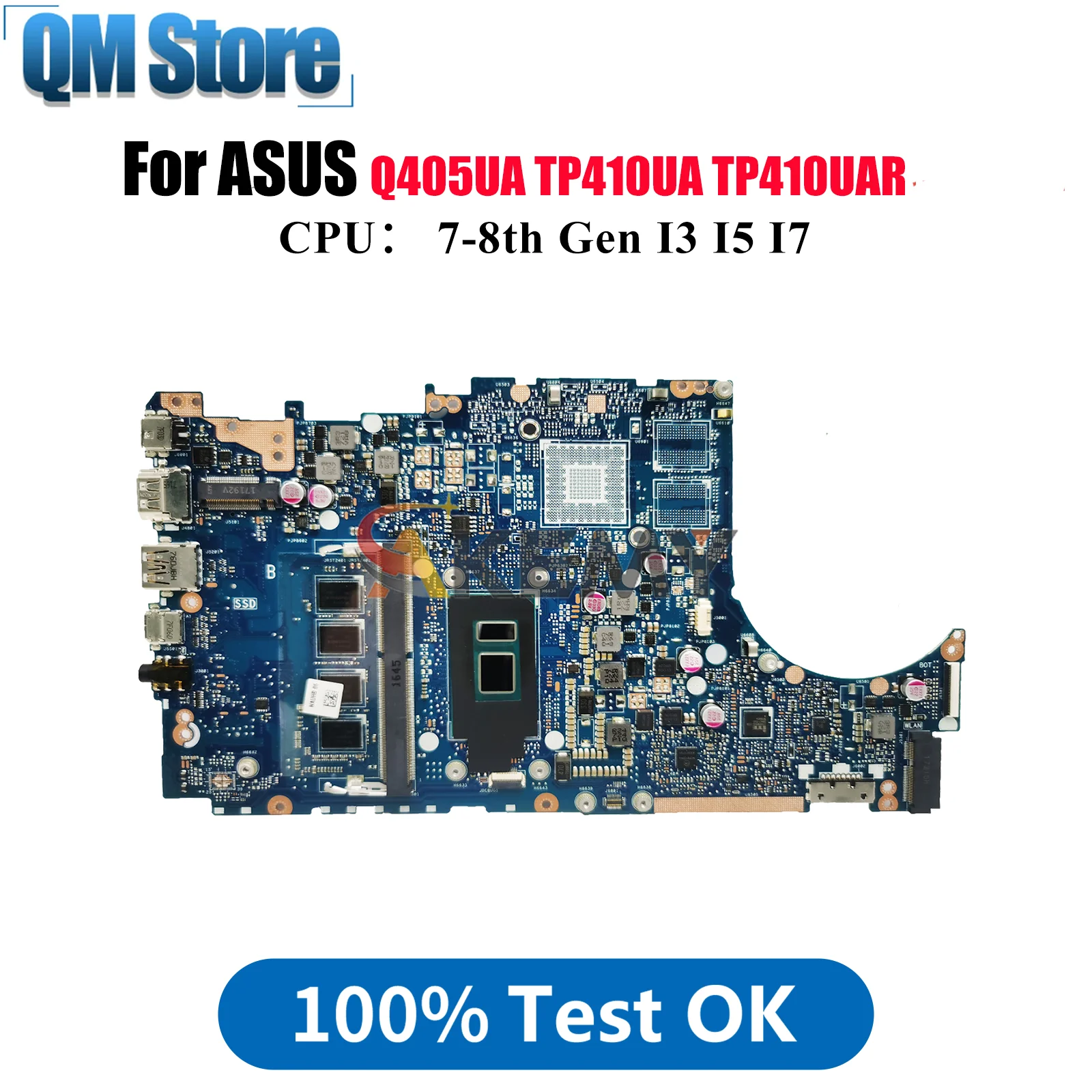 

TP410UA Материнская плата для ноутбука ASUS Q405UA TP410UF TP410UR TP410UAR TP410UQ TP410U TP410URR Материнская плата с процессором I3 I5 I7 ОК