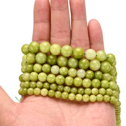 Natural Stone Beads Round Peridot Spacer Beads for Jewelry Making DIY Charms Bracelet Necklace Accessories 4 6 8 10 12mm