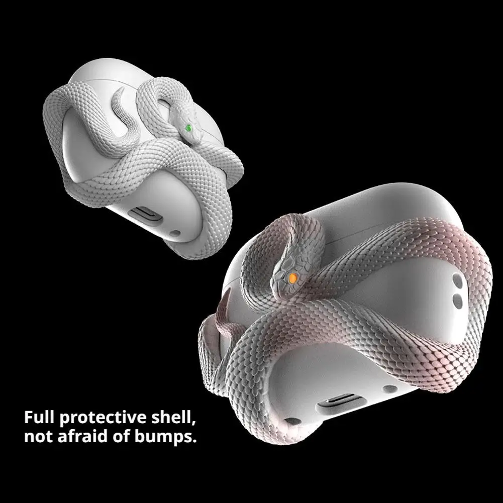 

Чехол из смолы с намоткой в виде змеи для Airpods Pro 3, защитный чехол для наушников в форме змеи для Airpods Pro 3, чехол для наушников