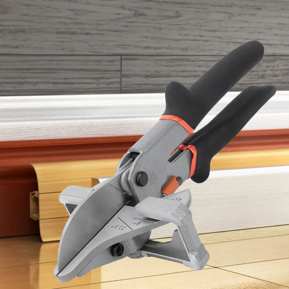 240mm/ 9.45in Length Trunking Multi Angel Scissors High Carbon Steel 22.5-45Degrees Adjustable Miter Shears Angle Cutter
