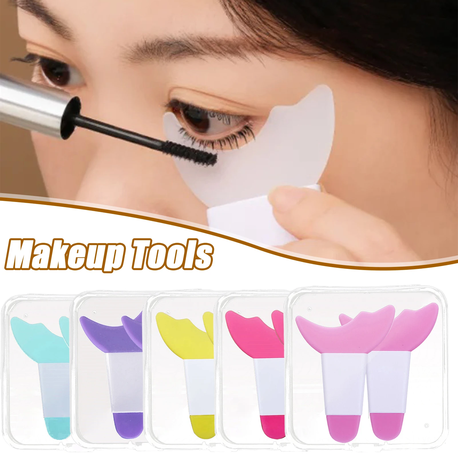 2pcs Mascara Shield Applicator Silicone Brush Lash Stopper Eyeliner Applicator Eye Makeup Tool Great Gift Eyeshadow Guide Tool