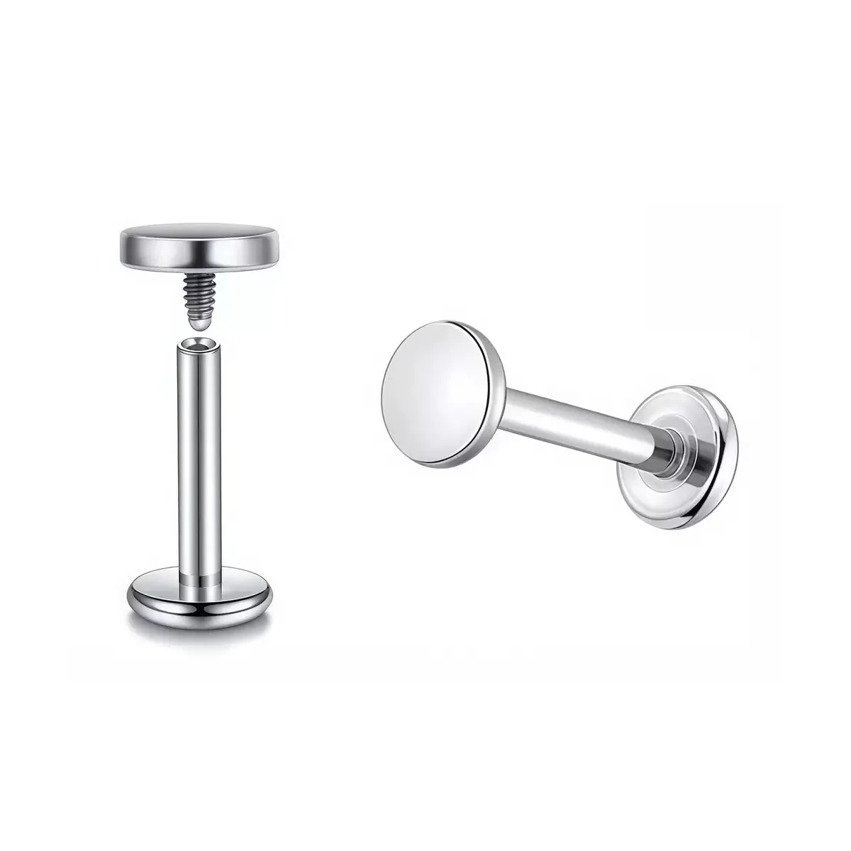 1/10 Stück ASTM G23 Titan Stilvolle Klassische Ohrstecker, Augenbrauenstecker für Lippen, Nase und Knorpel, Körperschmuck für Frauen – Detail 9