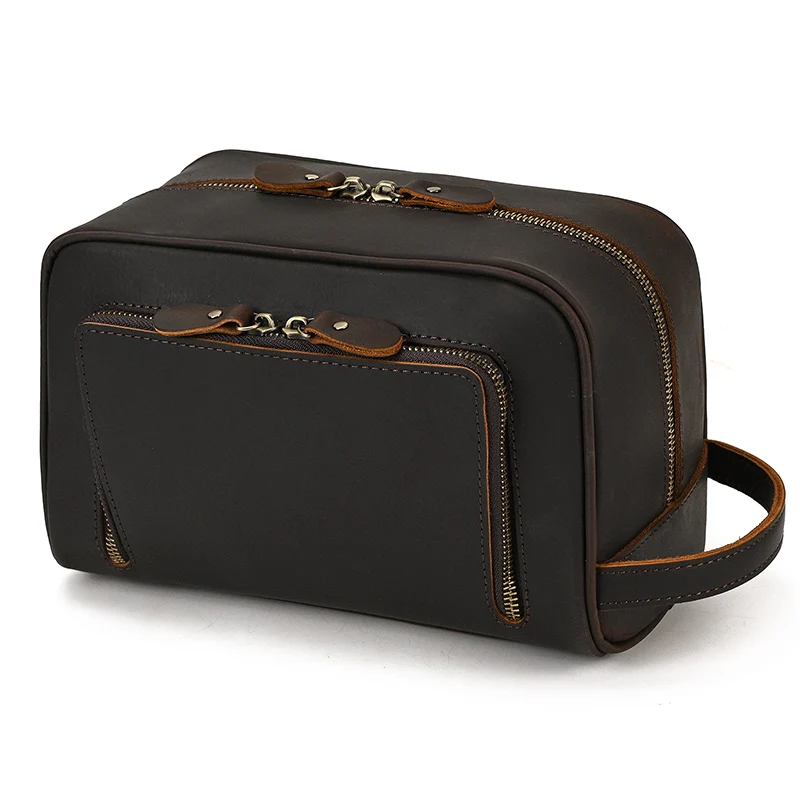 Newsbirds skóra Crazy Horse Clutch Bag torebka 2021 luksusowy Design torby do przechowywania skórzany pokrowiec na długopis