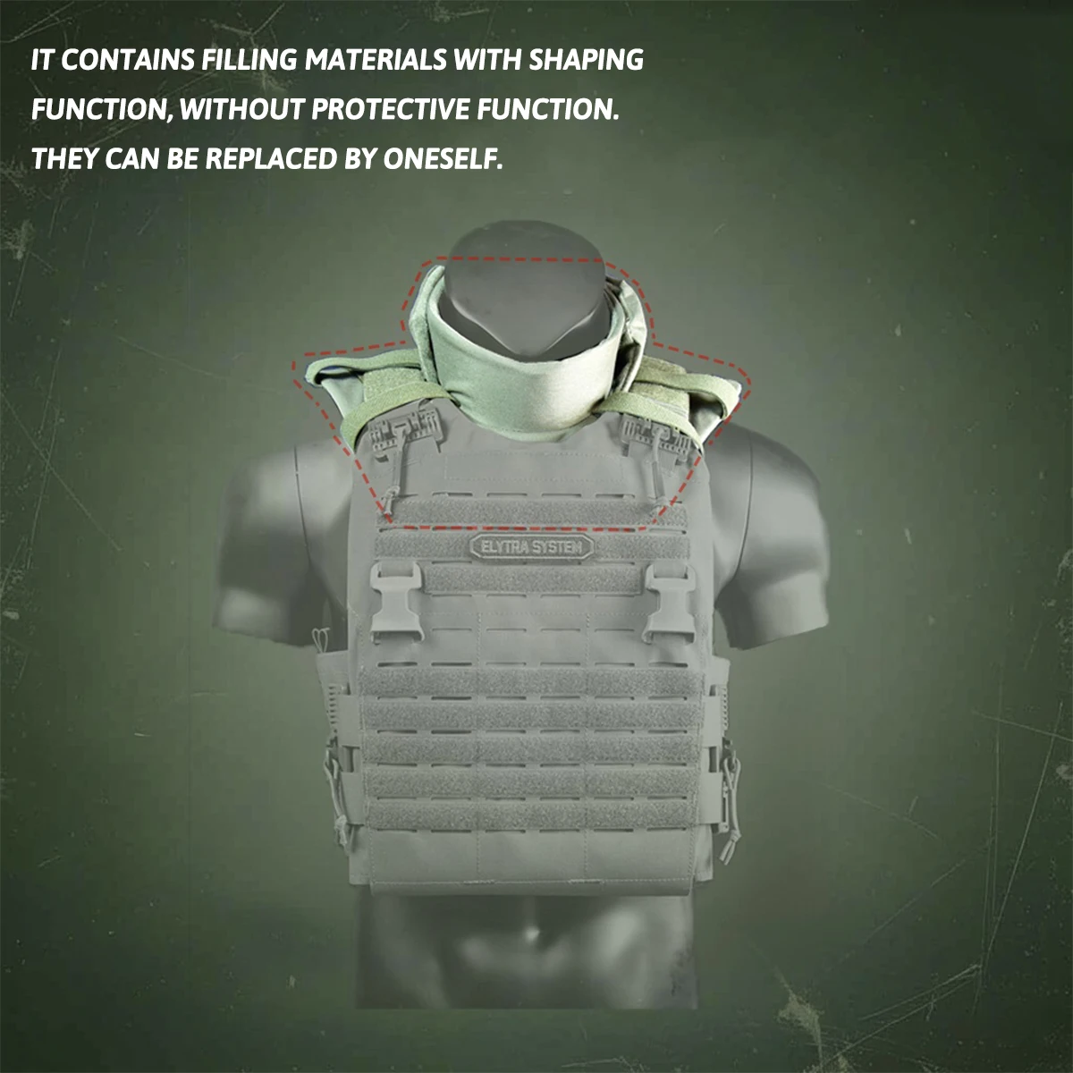 อุปกรณ์ป้องกันคอแบบยุทธวิธี ปลอกคอป้องกัน ป้องกันการกระแทกสำหรับกีฬาแอร์ซอฟต์ อุปกรณ์ป้องกันคอแบบปรับได้ อุปกรณ์เสริมสำหรับเสื้อกั๊กสำหรับการล่าสัตว์ อุปกรณ์ป้องกันคอ