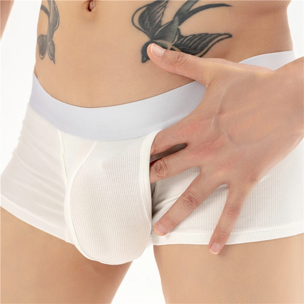 Men Sexy Space Capsule Pouch Separate Panties Breathable U-Bulge Sports Big Pouchcup Boxer Underwear Scrotum Physiological Boexr