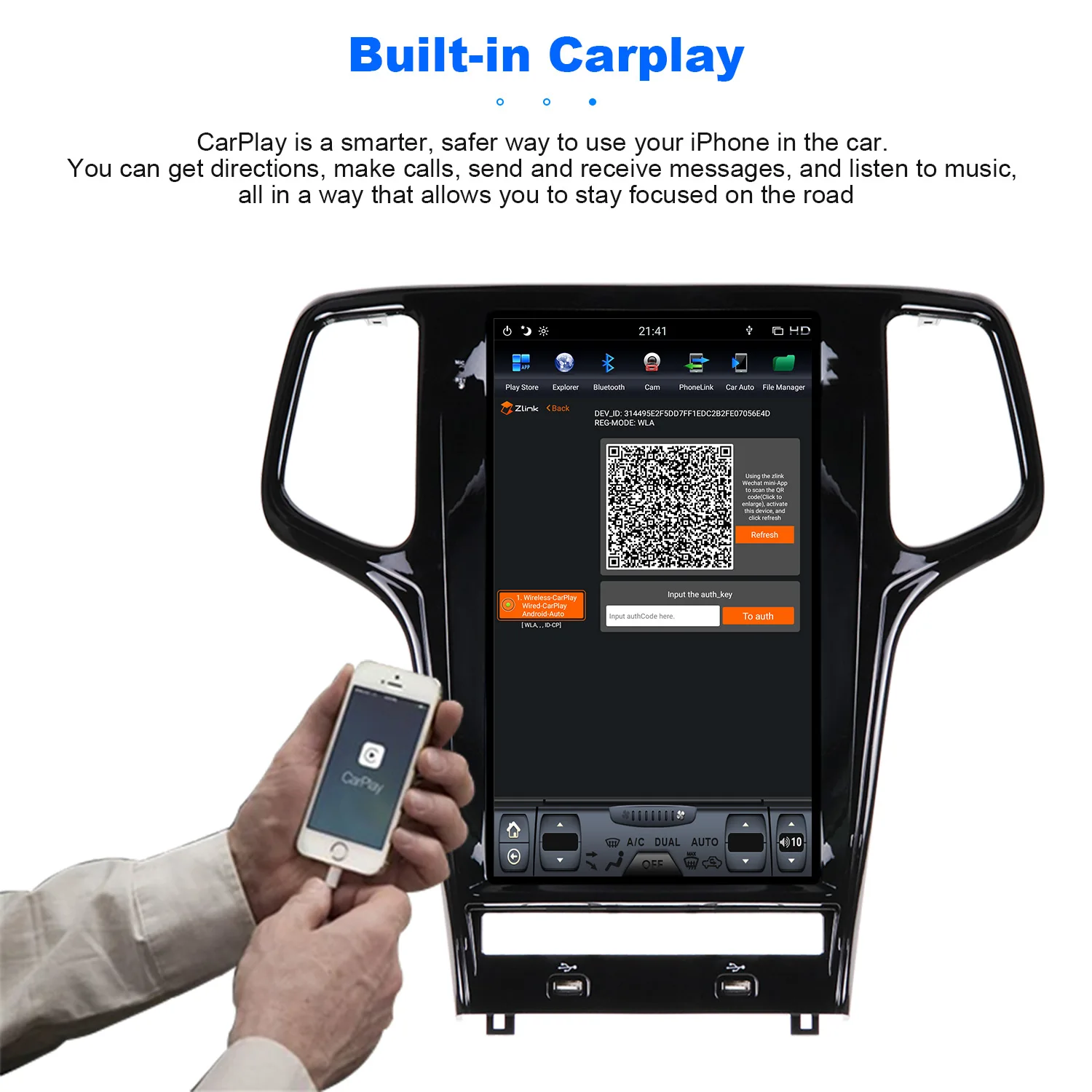 13.6 Inch PX6 Android 9 Multimedia For Jeep Grand Cherokee 2010~2019 GPS Navigation Audio Radio Stereo Receiver Player Head Unit