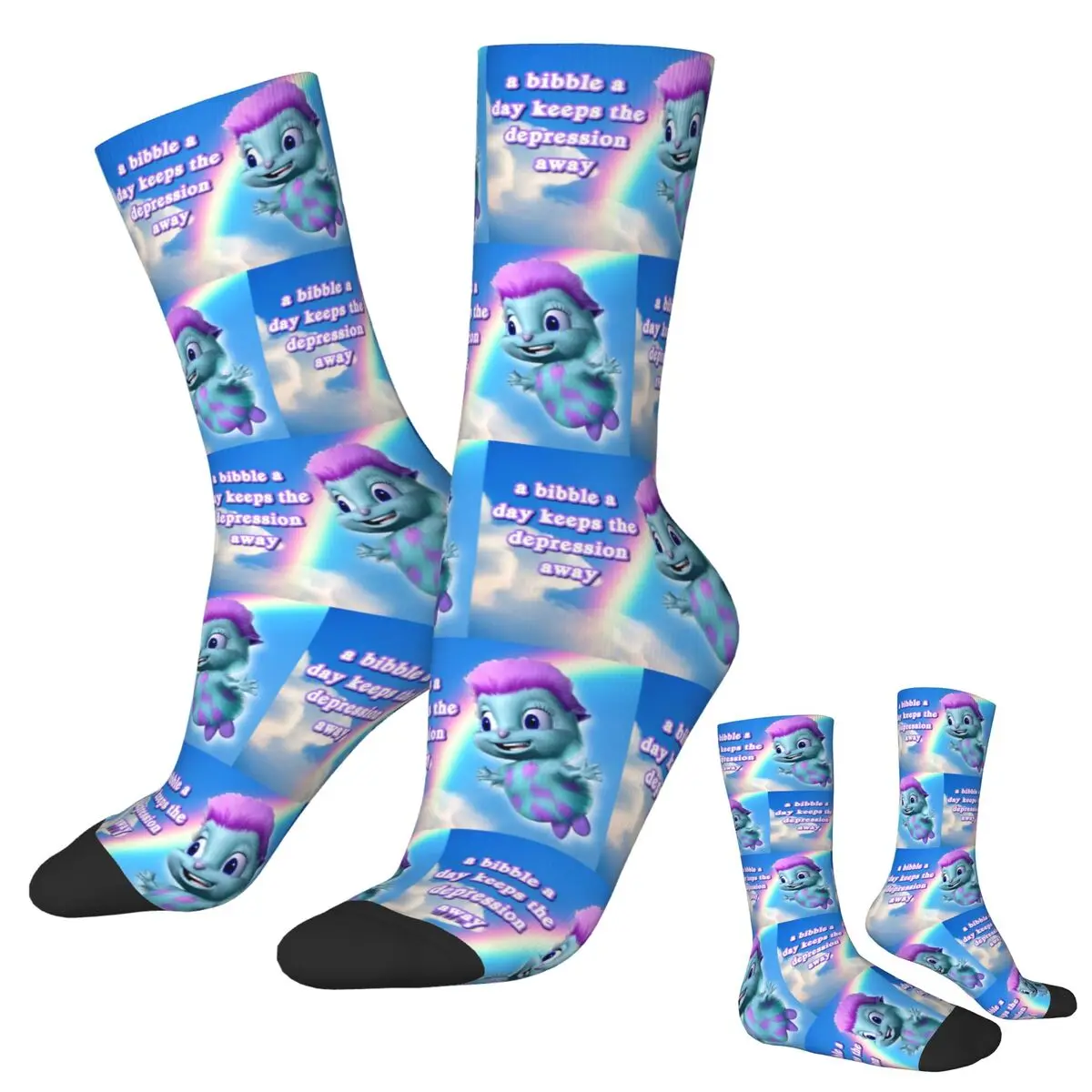 

A Bibble A Days Keeps The Depression Away Socks Harajuku Super Soft Stockings All Season Long Socks Accessories Birthday Present