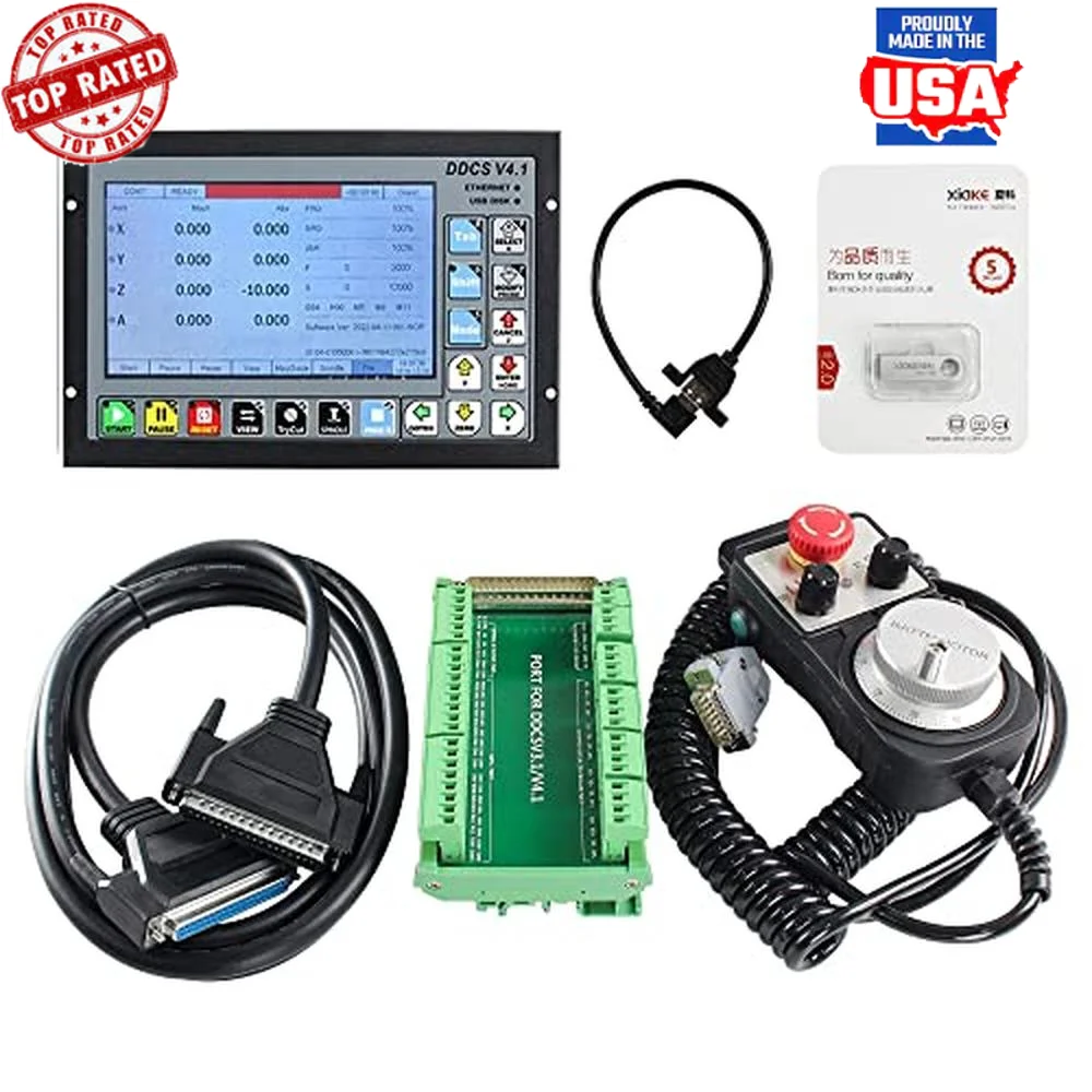 4 Axis CNC Offline Controller DDCSV4.1 500KHz Motion PLC Stepper Servo Motor Control7 inch TFT Screen ARM9 FPGA Interpolation