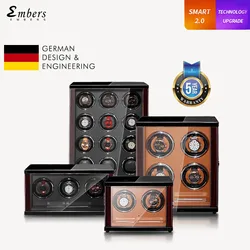 Embers Automatic Wooden Watch Winder Super Luxury 2,3,4,6,9,12,18,24 Slots Touch Screen Control 2022 New