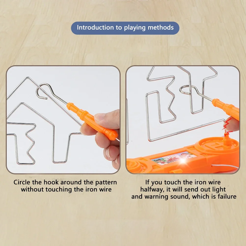 Labirinto de fio de choque elétrico, jogo de treinamento educacional, exercícios de concentração, brinquedo, suprimentos para presente de festa para crianças