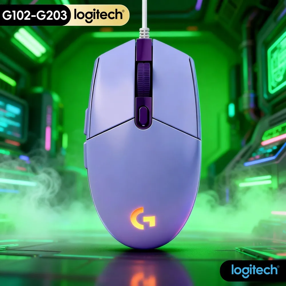 G102 New Version Logitech G203 Wired USB Mouse, Optical Gaming Sensor, RGB Effects, Lightweight, Perfect For Travel
