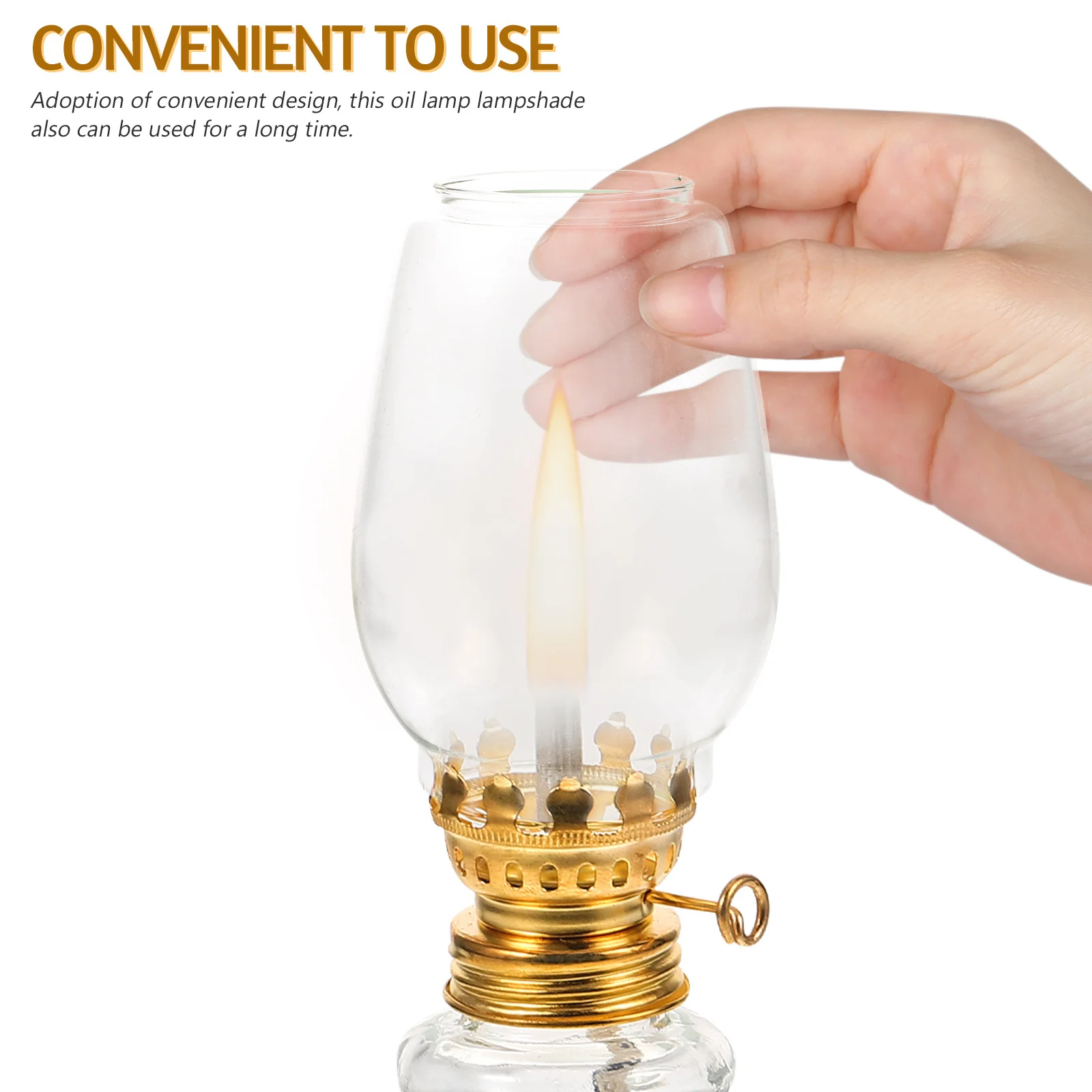 

Glass Oil Lamp Shade Transparent Retro Thickened High Temperature Windproof Lamp Chimney Cover Lamps Shades