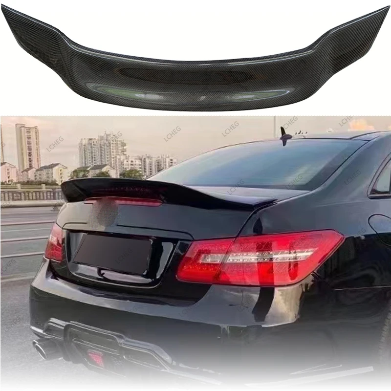 For W207 C207 Forged Carbon Fiber / FRP Trunk Spoiler R Style Wing For Mercedes E Class Coupe E200 E250 E300 E350 2010 - 2013