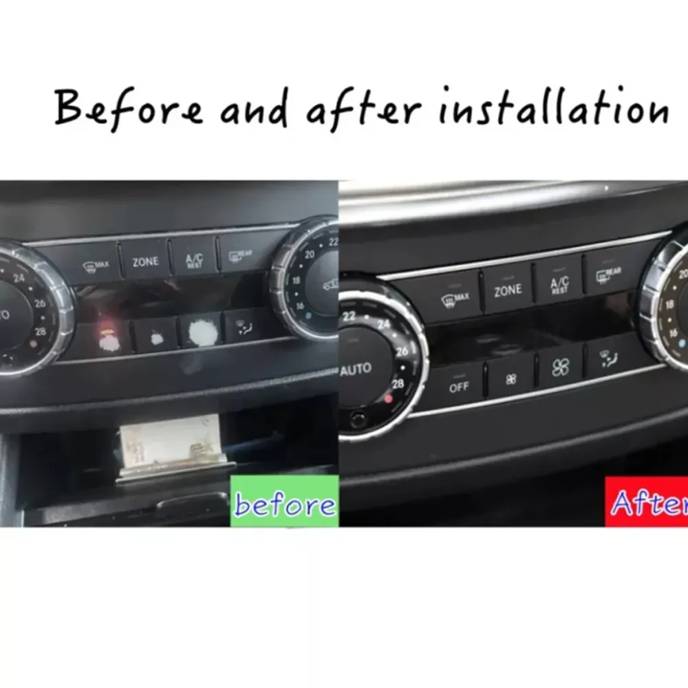 Black Car Central Air Conditioning Auto Buttons Cover Trim Stickers For Mercedes Benz C CLS GL GLK ML Class W204 W166 X204 C218