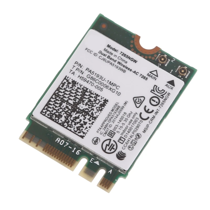 Tarjeta Redes WLAN Inalámbrica Doble Banda AC7265NGW 802.11ac WiFi + Bt4.2