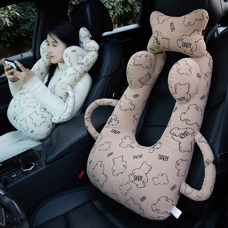 Kids and Adults Car Back Seat Sleeping Pillow Long Road Trip Neck Support Pillow Comfortable Car Nap Cushion Travel Sleep Pillow