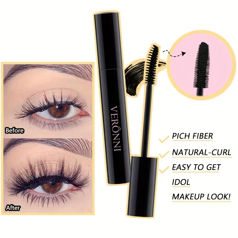 Ultra-Fijne Kleine Borstelkop Mascara Verlengende Zwarte 3d Lash Wimper Verlenging Wimpers Langdragende Zwarte Kleur Mascara
