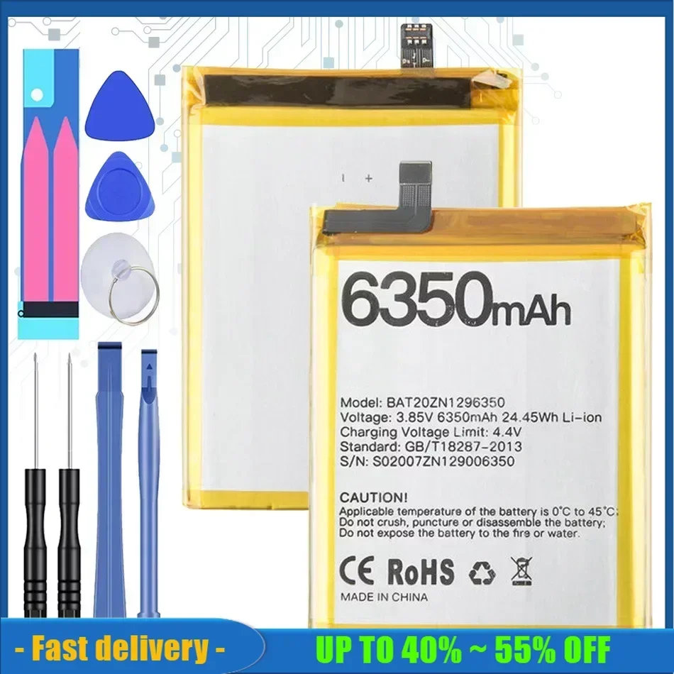 Replacement Mobile Phone Battery BAT20ZN1296350 6350mAh For DOOGEE S96/S96 Pro/S96Pro High Quality Smartphon Batteries