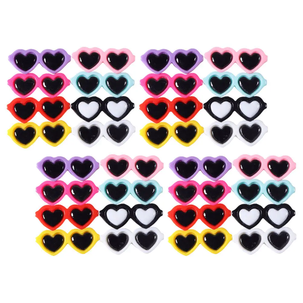 

50Pcs Delicate Glasses Resin Charms for DIY Phone Cover Accessories Creative Miniature Decoration Craft Supply Hairpin Charm Bag
