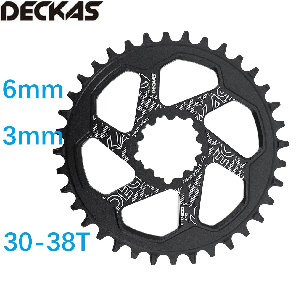 Deckas Round Chainring 6mm 3mm Offset Direct Mount for Sram XX1 Eagle X01 X1 X0 X9 32T 34T 36T 38T DM MTB Road Bike 3/6 mm