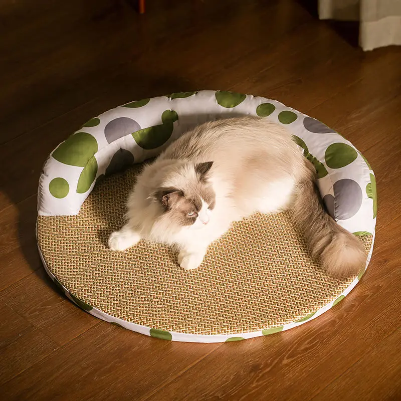 

Summer Cool Pet Mat Breathable Dog Cat Cushion Household Cat Nest Four Seasons Universal Pet Mat Removable Dog Cushion Cat Beds