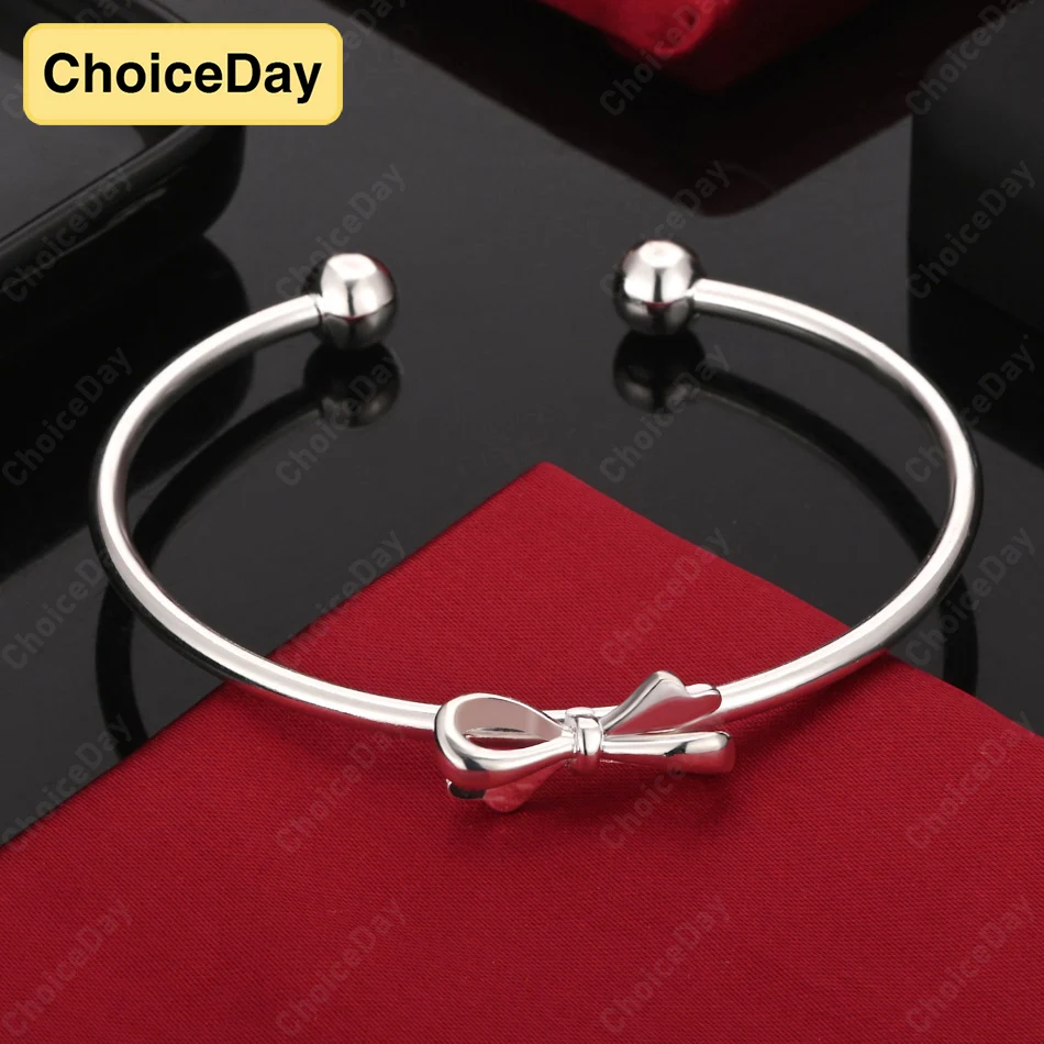 

ChoiceDay 925 Sterling Silver Exquisite Bow Bracelet Women Charming Fashion Gift Jewelry Accessories