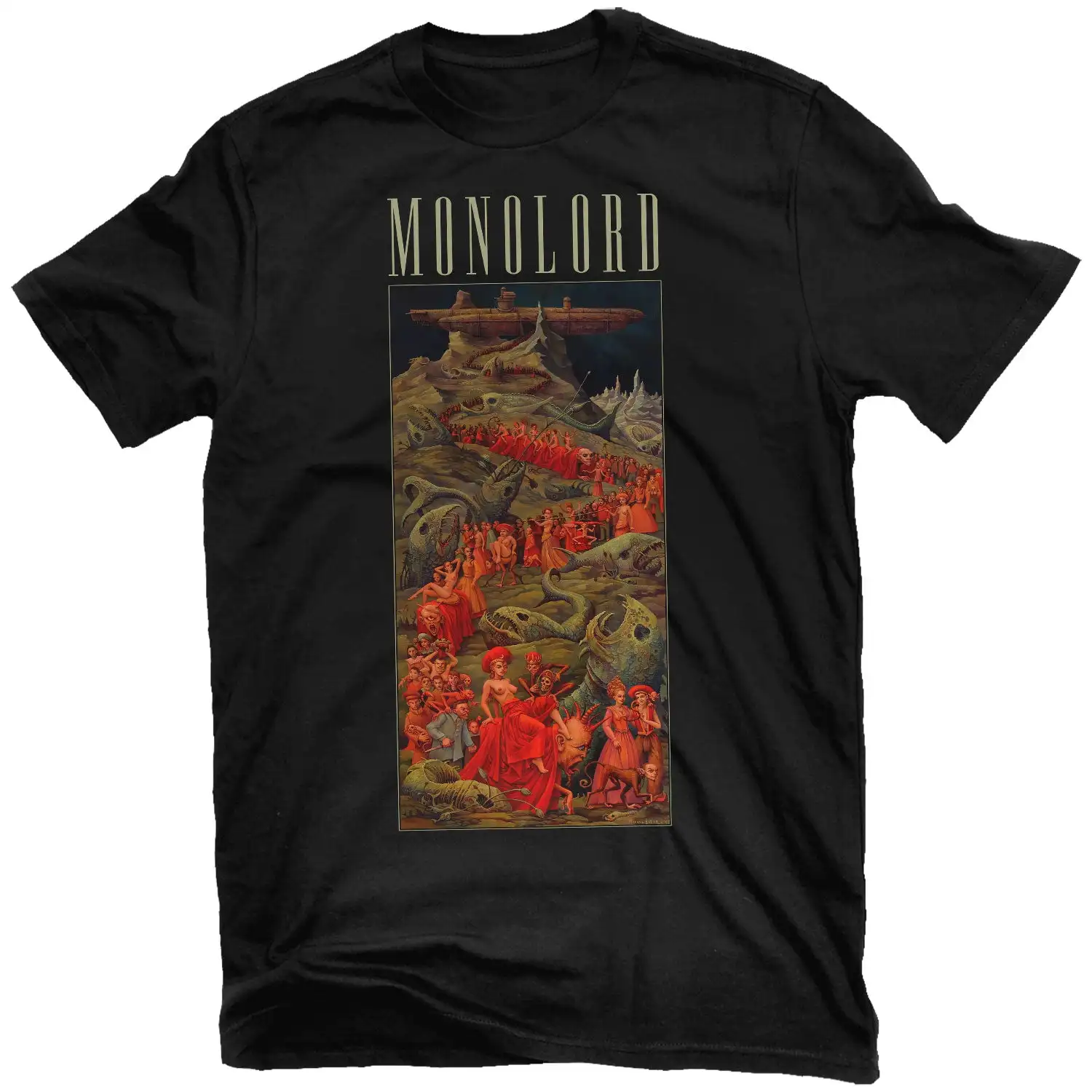 Monolord  Neverending  Band Graphic Tee 100% Cotton Round Neck Casual Unisex T-shirt Summer Top