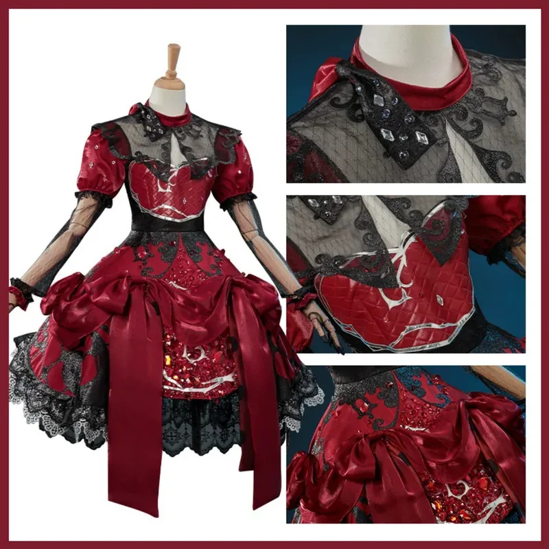 

CyGame Identity Ⅴ Memory Little Girl Cosplay Costume Miss Pomegranate Red Lolita Dress Headwear Wig Woman Sexy Carnival Suit