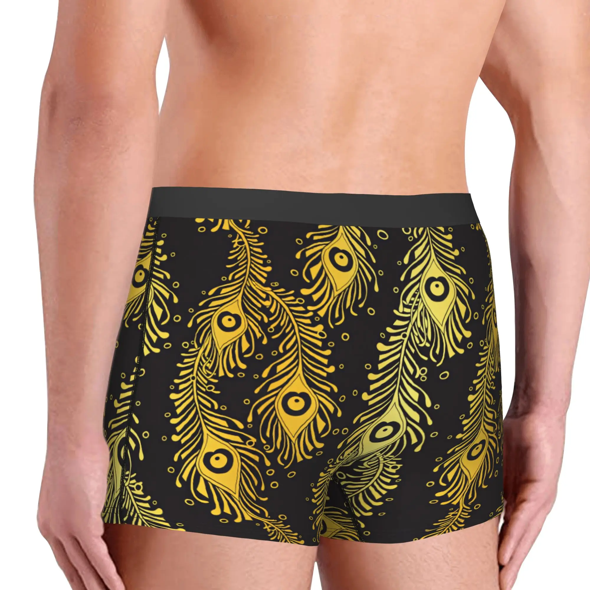 Peacock Feathers Seamless Pattern Boxers Shorts Men's  Briefs Underwear Fashion Underpants