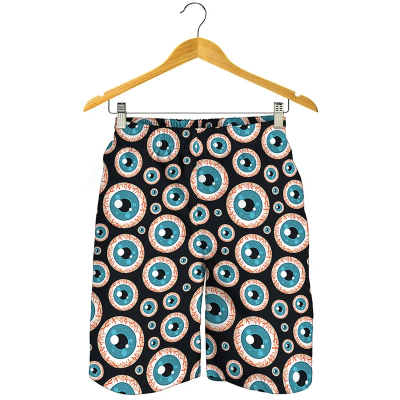 

Creepy Eyeball Graphic Short Pants For Men 3D Printed Eyes Beach Shorts Summer Personality Swim Trunks Cool Surf Board Shorts