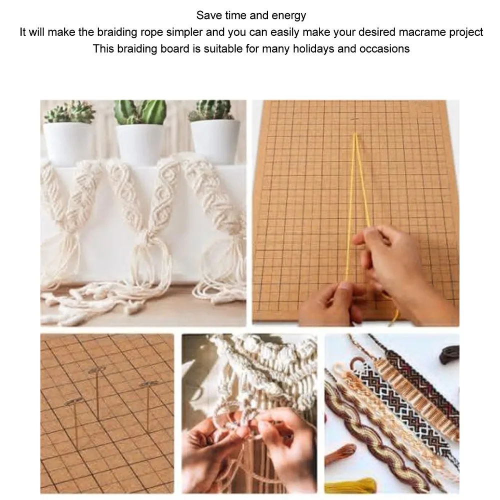 Durable Double Side Macrame Board Printed Grid Cork Braiding Board Cork Craft Board For Knitting Activities
