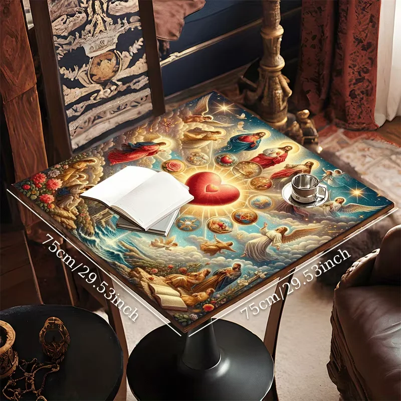 

Скатерть Таро на тему Мистической Астрологии VIKAMA — символы Святого Сердца и Небеса, алтарь, гадательная подушка для медитаторов