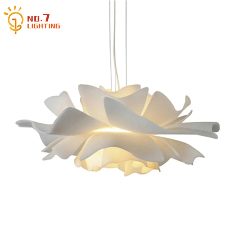 

Designer White Acrylic Flower Petal Pendant Lights LED E27 Modern Hanging Lighting Fixture Home Decor Living Dining Room Bedroom