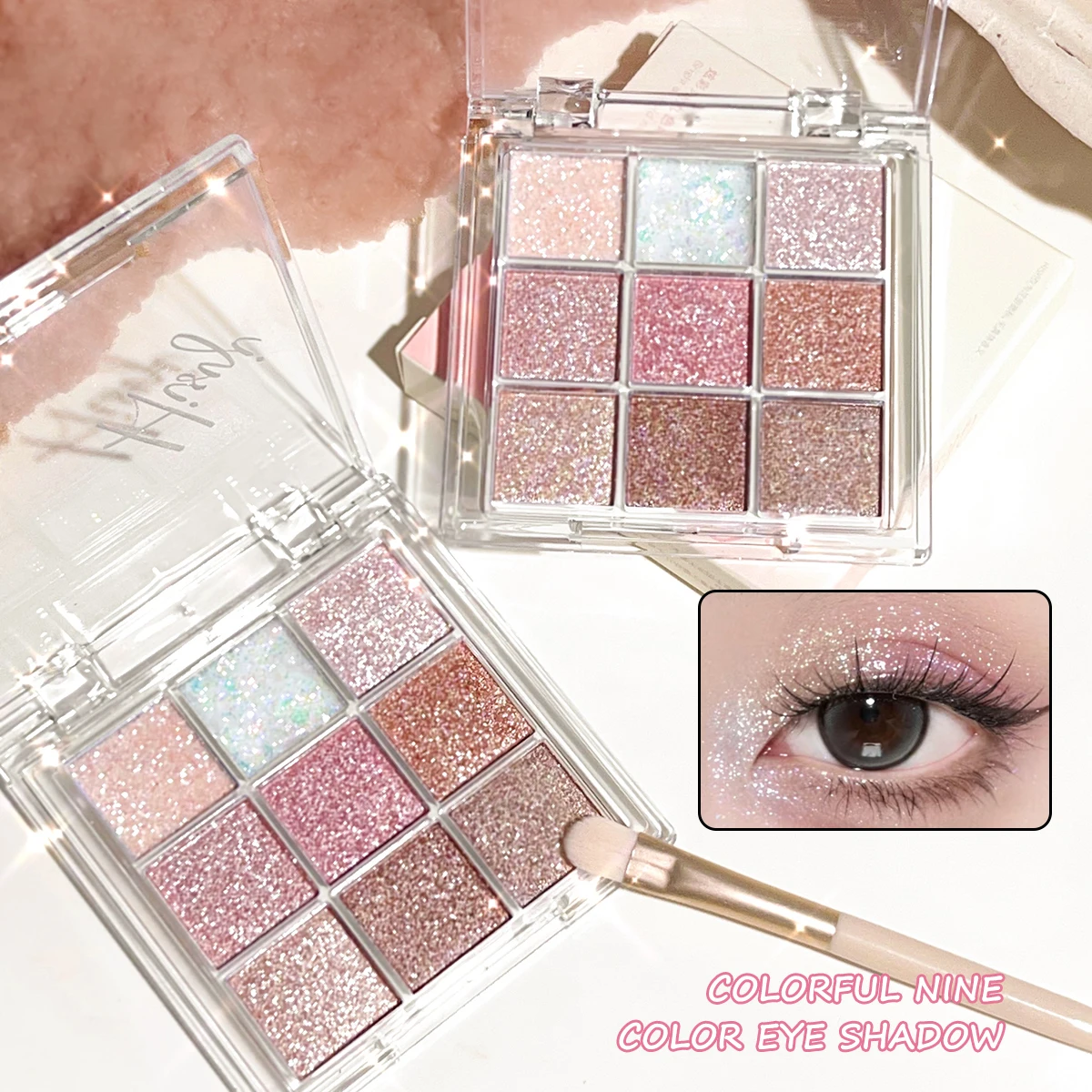 Dikalu mùa xuân và mùa hè mới Eyeshadow Palette OH Hồng chín Cung điện lưới tự động tập trung độ bão hòa thấp khói bột tăng tấm