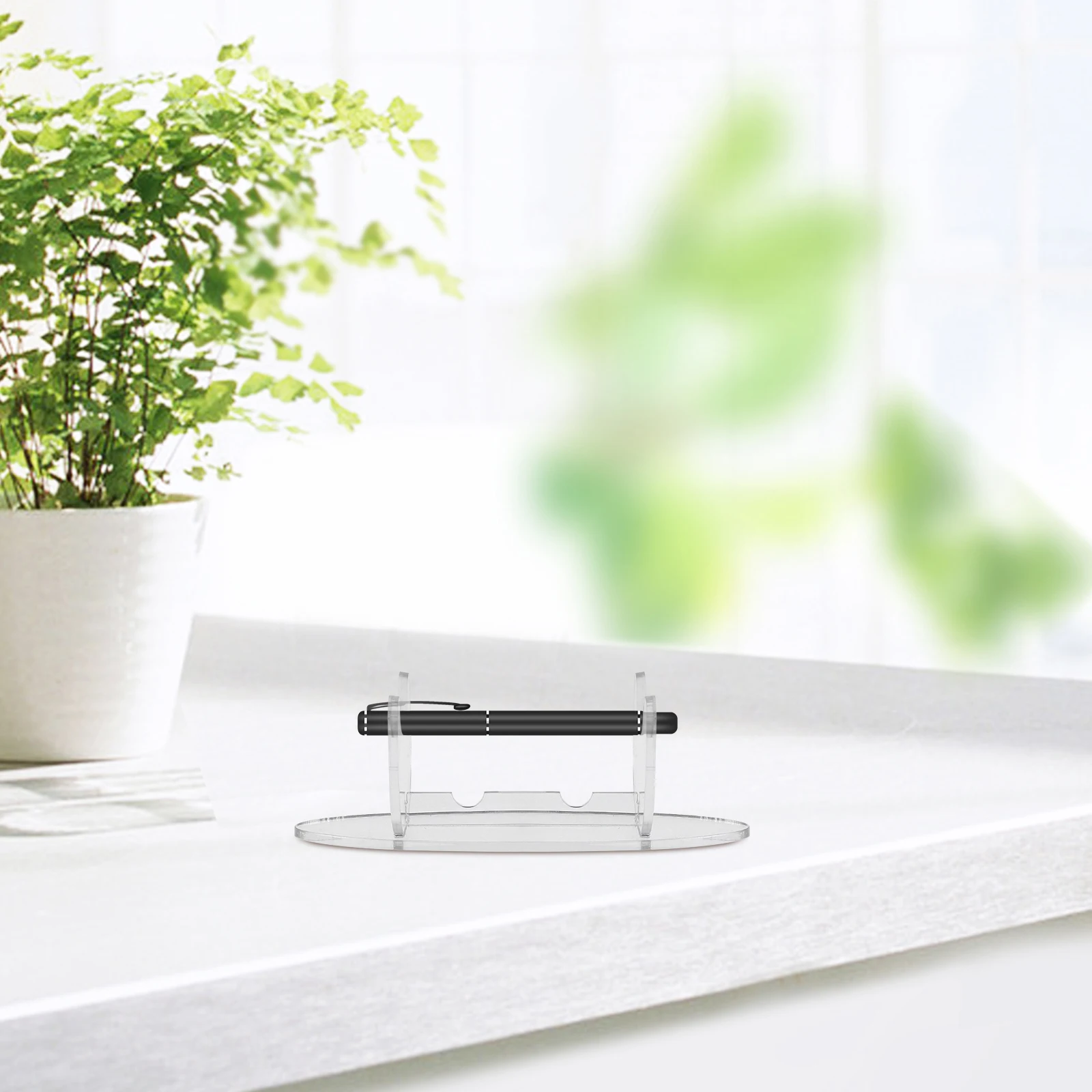 

Acrylic Pen Display Stand Clear Desktop Holder Home Office Stationery Store Fountain Pen Rack Organizer Storage Solution