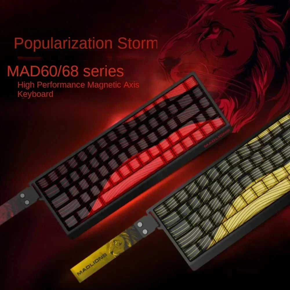 MADLIONS MAD 60/68HE Gaming Magnetic Switch Keyboard 61/68 Key Web Drive 8K Wired Custom Return RT Adjustable Keystroke Hot Swap