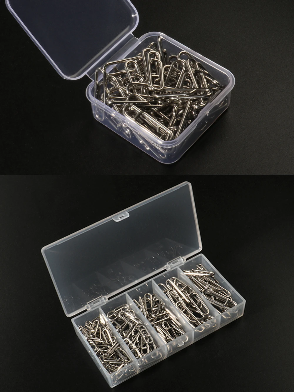 GOBAIT Angeln Interlock Snap Fast Clips Edelstahl Ovale Schnalle Wirbel Köder Linie Zubehör Tackle Box 20-100 Stück Stecker – Detail 4