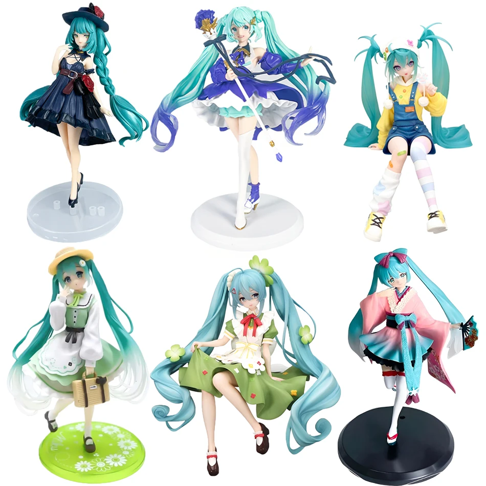 أنيمي فتاة جميلة هاتسون جميلة اليدوية زهرة بوهينيا أربع أوراق البرسيم اليدوية الرسوم المتحركة الديكور Miku PVC نموذج هدية