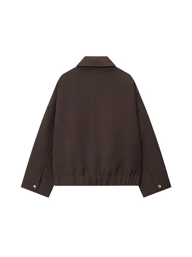 Imagen 2 del producto NLZGMSJ, chaqueta elegante de otoño 2025 para mujer, abrigo Vintage con cuello de solapa y cremallera, abrigo de bolsillo de manga larga, prendas de vestir exteriores para mujer