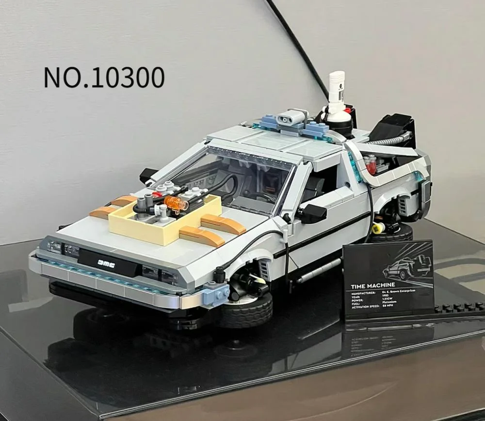 10300 DeLorean Back to the Future Time DMC-12 Machine Sport Car Building Blocks Fit Bricks Toys for Children Chritmas Gift Set