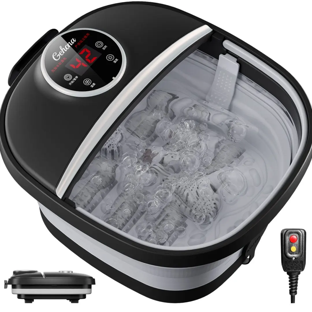 

Foot Massager Spa Soaker Foot Soak Tub Smart Foldable 500W 6L Large Capacity Heating Foot Massager Spa Soaker with 6 Set Rollers