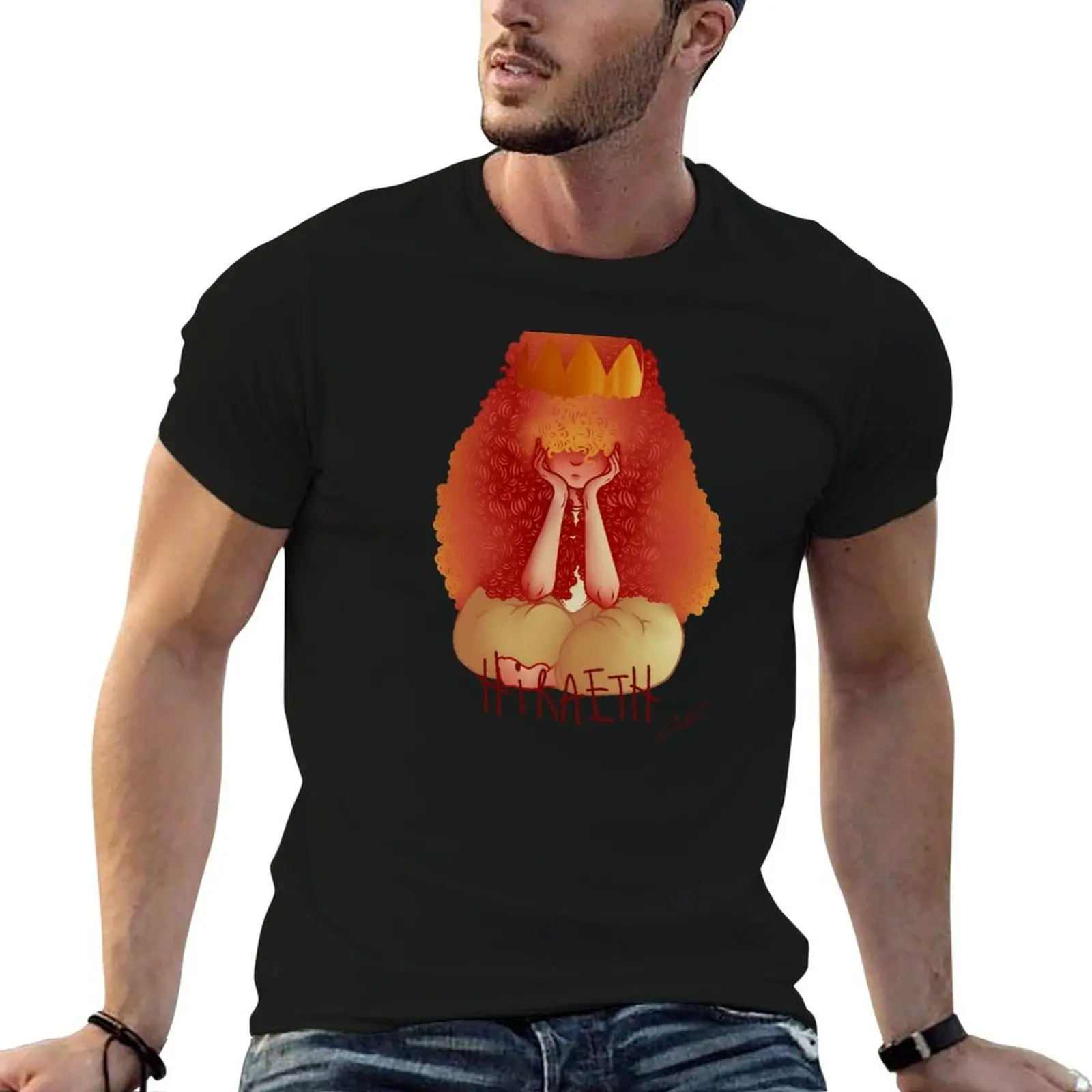 Camiseta Hiraeth, Camiseta Básica Informal de Manga Corta de Algodón