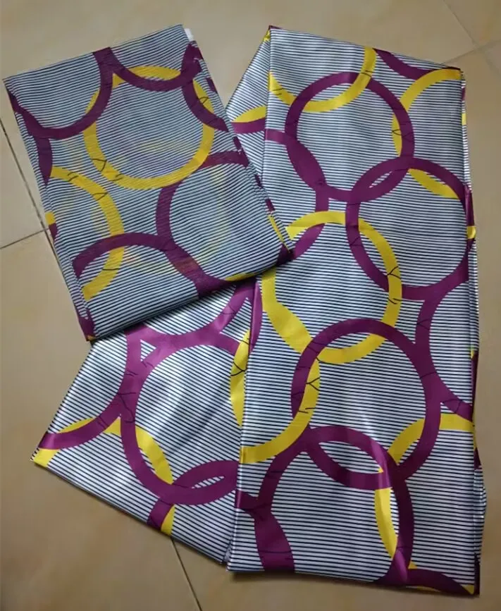 4+2Yards African Silk Fabric Organza Silk With Satin Blouse Nigerian Fabrics For Women Dress