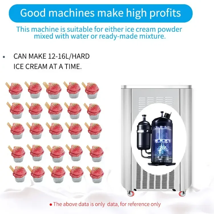 Mini Countertop Batch freezr Commercial Italian Gelato Hard Ice Cream Maker Machine Making