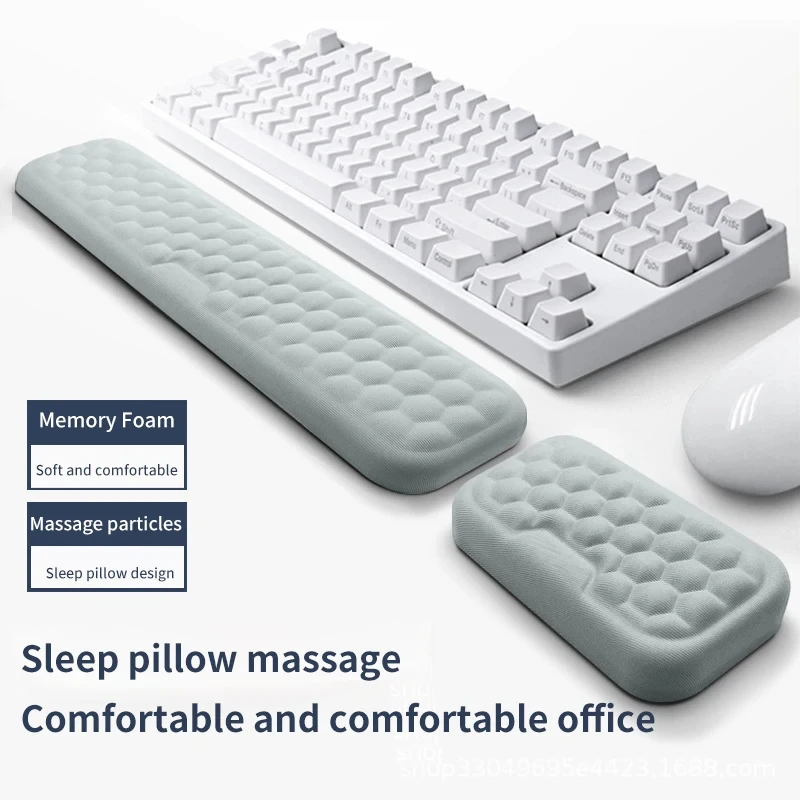 

Keyboard Mouse Wrist Rest Ergonomic Office Typing Protect Relax Wrist Memory Foam Mouse Pad Computer Notebook Mouse Pad