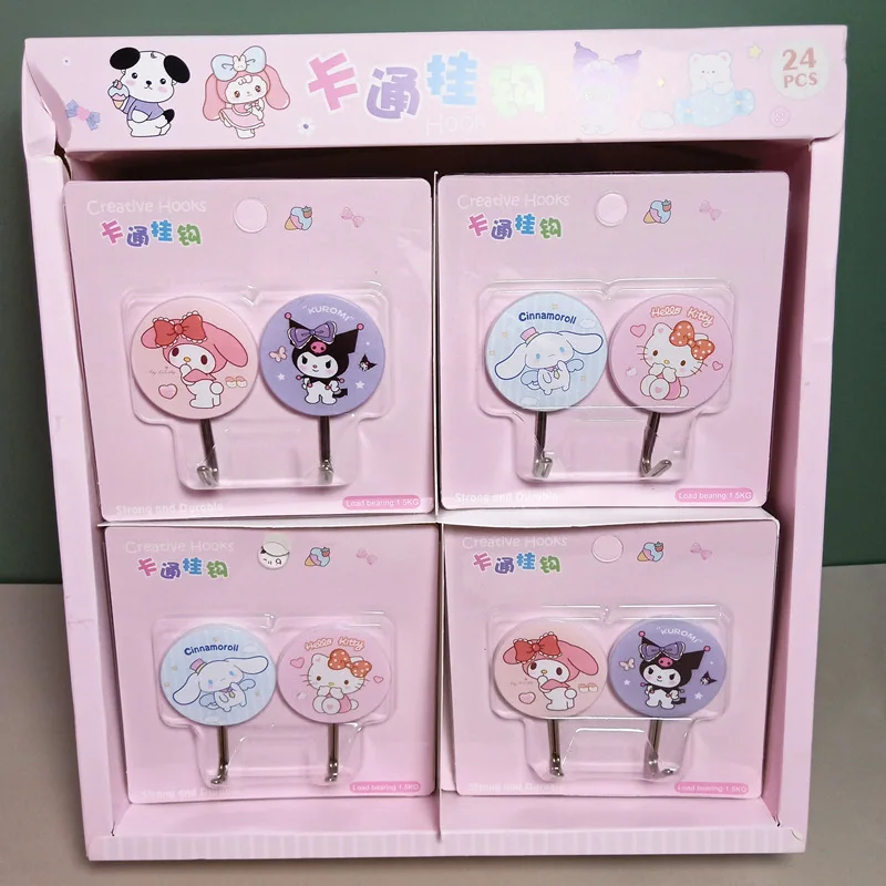 Sanrio Hooks Transparent Strong Self Adhesive Door Wall Hangers Hooks Suction Heavy Load Rack Cup Sucker For Kitchen Bathroom