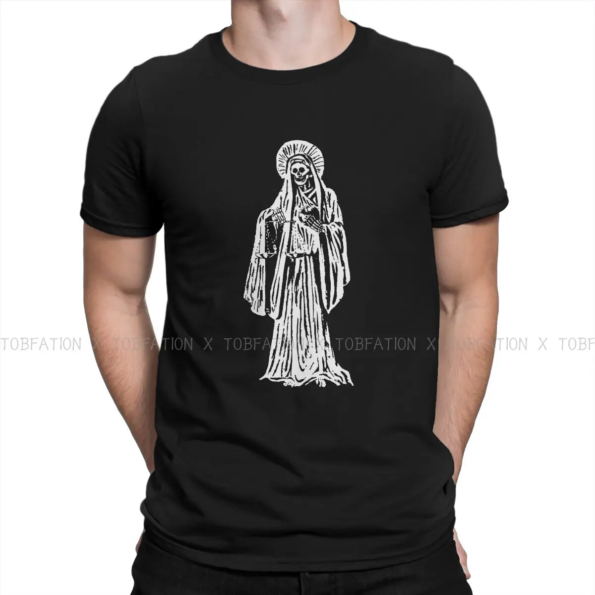 Santa Muerte  TShirt For Male Narcos Crime TV Pablo Escobar Tops Style T Shirt Comfortable Printed Fluffy Creative Gift